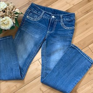 👖Kids blue jeans with trim 👖